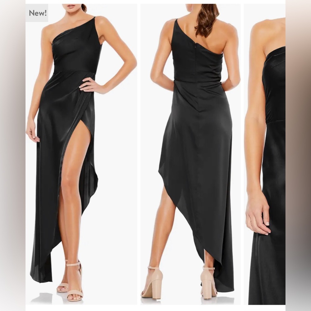 NWT Mac Duggal Asymmetrical satin dress